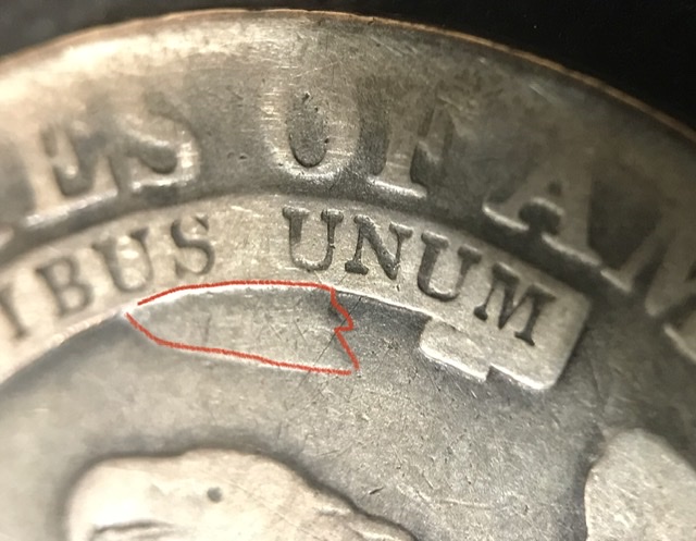 Capped-Bust-Half-Dollar-With-Strange-Die-Mark.-What-May-Have-Caused-This?